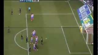 FC Barcelona vs Atletico Madrid 21 Messi stunning Freekick Goal 26022012 برشلونة [upl. by Adnuhser]