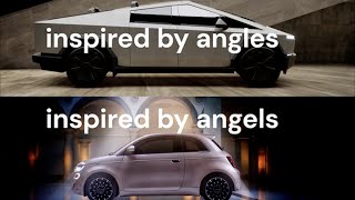 Fiat 500E vs Tesla Cybertruck Fiat 500e Commercial Beast vs Beauty [upl. by Aronle]