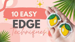 10 Easy Beaded Edge Techniques  Beadwork Tutorials [upl. by Idarb876]