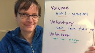 How to Pronounce Volume Voluntary Volunteer [upl. by Nannoc]