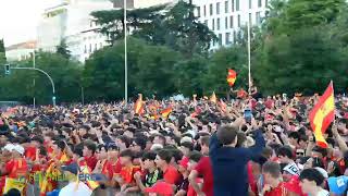 ⚽️ EURO 2024 FINAL  Spain v England at Fan Zone in Plaza Colon Madrid July 14 2024 Live via… [upl. by Selrhc]