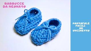 Tutorial scarpine neonato uncinetto  handmade crochet  scarpine neonato facili fatte a mano [upl. by Ennaeirb505]