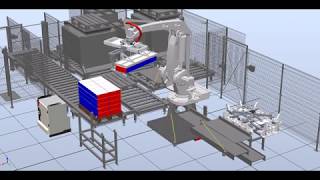 ABB Robotstudio palletizing robot Irb660 [upl. by Heck]