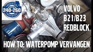 Waterpomp vervangen Volvo B21 B23 motor how to replace a redblock waterpump Volvo 240242244245 [upl. by Llebana]