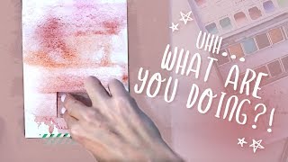 5 MINUTE ART Layered Abstract Watercolor Tutorial Easy Beginner Painting [upl. by Ahtram]