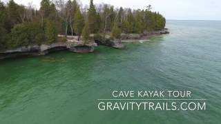 Cave Tour at Cave Point Door County Wi Aerial Video [upl. by Atnomed]