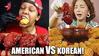 AMERICAN VS KOREAN SPICY MUKBANGS [upl. by Fredenburg]