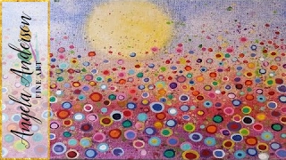 Floral Landscape Acrylic Painting Tutorial Yvonne Coomber Inspired  Free Lesson for All Ages [upl. by Abdu]