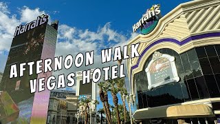 Harrahs Las Vegas Hotel amp Casino Afternoon Walkthrough Center Strip Resort [upl. by Assilac]