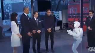 Barack Obama Plays Football with Humanoid Robot Asimo in Japan FULL VIDEO [upl. by Maxa25]