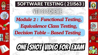 ST Mod2 Important Questions Notes  ONE SHOT VIDEO FOR EXAMSoftware TESTING21IS63 vtu21is63 [upl. by Tecu616]