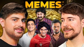 MR BEAST PARODY MEMES VERSION🤑 Ft INDIAN CREATORS  CarryMinati [upl. by Bette-Ann]