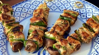 Brochetas de Pollo asadas Como hacer brochetas de pollo ligeras tiernas y jugosas [upl. by Gentille]