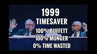 TIMESAVER EDIT  FULL QampA Warren Buffett Charlie Munger 1999 Berkshire Hathaway Annual Meeting [upl. by Asaret]