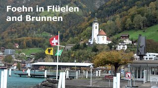 Foehn wind in Flüelen and Brunnen Lake Lucerne Switzerland [upl. by Marchall]