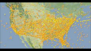 US Thanksgiving Airspace Timelapse 2013 [upl. by Milman]