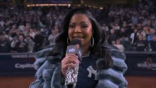 Grammywinning artist Ashanti sings National Anthem before World Series Game 4 [upl. by Romulus]