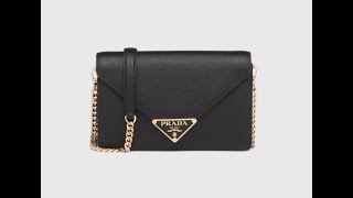 PRADA Saffiano leather shoulder bag 1BD318 NZV F0002 V CTO [upl. by Fanestil]