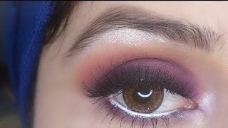 How toPurple smokey eye makeup tutorial  Smudged eyeliner look AqsaTutorials [upl. by Gildea]