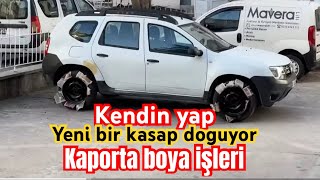 SPREY BOYA İLE JANT BOYAMA  EVDE MACUN ÇEKİP ÇAMURLUK BOYADIM  YENİ BİR KASAP DOGUYOR [upl. by Llertnad628]