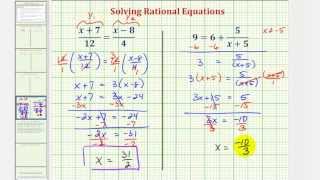 Ex 2 Solve Rational Equations Algebraically by Clearing Fractions and Solve Graphically [upl. by Bluma]