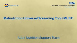 Malnutrition Universal Screening Tool MUST [upl. by Norrehs]