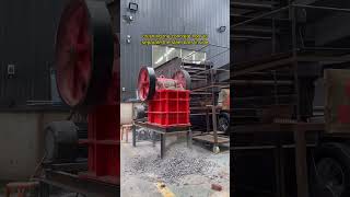 crushing concretefloor block to separate steel bars jawcrusher rockcrusher constructionwaste [upl. by Notterb49]