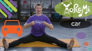 Car Yoga Sequence  Kids Yoga Music and Mindfulness with Yo Re Mi [upl. by Lipson955]