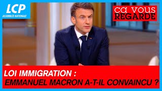 Loi immigration  Emmanuel Macron atil convaincu   Ça vous regarde  211223 [upl. by Shargel141]