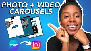 How to Create Video  Photo Carousel for Instagram in Canva [upl. by Anastas]