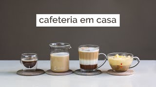 4 Receitas Clássicas de Cafeteria para Fazer em Casa Macchiato Latte Mocha e Affogato [upl. by Philips]