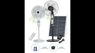 16“ solar stand fan with remote and MP3ampbluetooth speaker [upl. by Clein364]