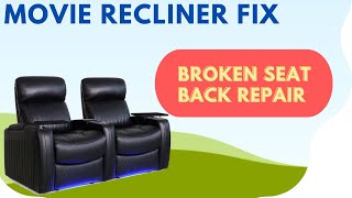 Movie Recliner Broken Seat Back Repair DIY fix for the broken tabs on your recliner seat back [upl. by Vins]