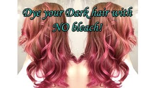 How to Dye Your Dark Hair PurplePink NO Bleach [upl. by Hagen]