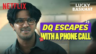 Dulquer SMARTLY Distracts His Boss With A Phonecall 🤯  Lucky Baskhar  Netflix India [upl. by Yderf]