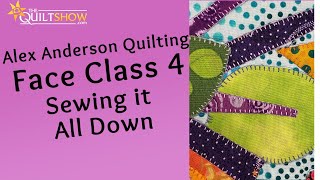 Alex Anderson Quilting  Faces Quilt Class 4  Sewing It All Down [upl. by Jonie]