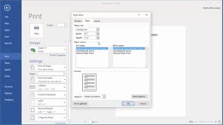 How to select paper size for printing a document in Word 2016 [upl. by Cordelia]