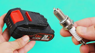 This Man is a Genius Insert the Spark Plug into the Battery  Genius Spark Plug Transformation Idea [upl. by Adaven]