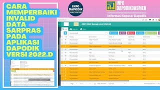 CARA MEMPERBAIKI INVALID DATA SARPRAS PADA APLIKASI DAPODIK Versi 2022d  INVALID SARPRAS [upl. by Meekahs679]