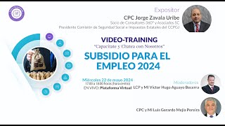 VideoTraining Mayo  Subsidio para el Empleo 2024 [upl. by Nnanaej]