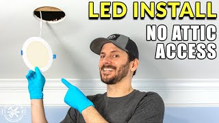 Recessed Lighting Install with No Attic or Prior Wiring [upl. by Inalan]