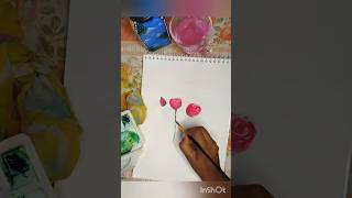 How to draw a rose or rose tree without pencil 🌹 [upl. by Olenka422]