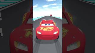 Lightning McQueen Cars driving on a mega rampbeamngdrive mcqueencrash mcqueens [upl. by Gnilyarg]