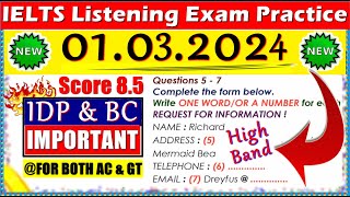 IELTS LISTENING PRACTICE TEST 2024 WITH ANSWERS  01032024 [upl. by Oilenroc]