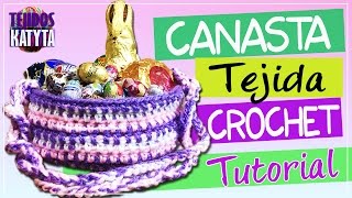 Canasta Tejida en Crochet Para Huevitos de Pascua  Tutorial [upl. by Conney]