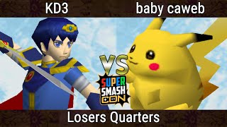 SSC 2023 Top 8  KD3 Marth Vs baby caweb Pikachu Smash Remix  SSB64 [upl. by Aidnis335]