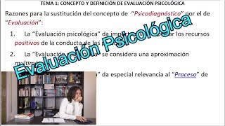 Concepto de quotEvaluación Psicológicaquot Tema 1 UNED Psicología [upl. by Idalla12]