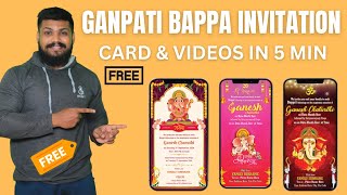 Ganpati bappa invitation card 2023  Ganesh Chaturthi Invitation Video 2023  ganesh chaturthi 2023 [upl. by Lottie]