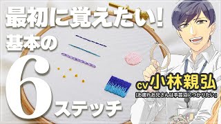 【刺繍初心者向け】最初に覚えたい基本の6ステッチ【CV小林親弘】お疲れお兄さんは手芸沼につかりたい [upl. by Gariepy]