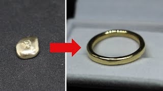 MAKING A GOLD RING FROM GOLD INGOTBULLION sandcasting [upl. by Yxor289]